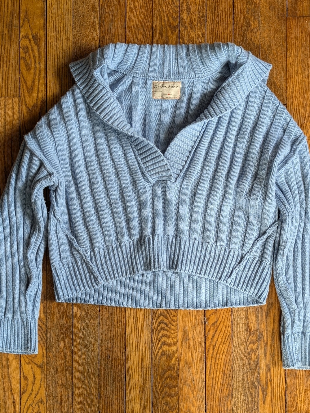 Free People We The Free Rudi Funnel Neck Sweater Baby Blue